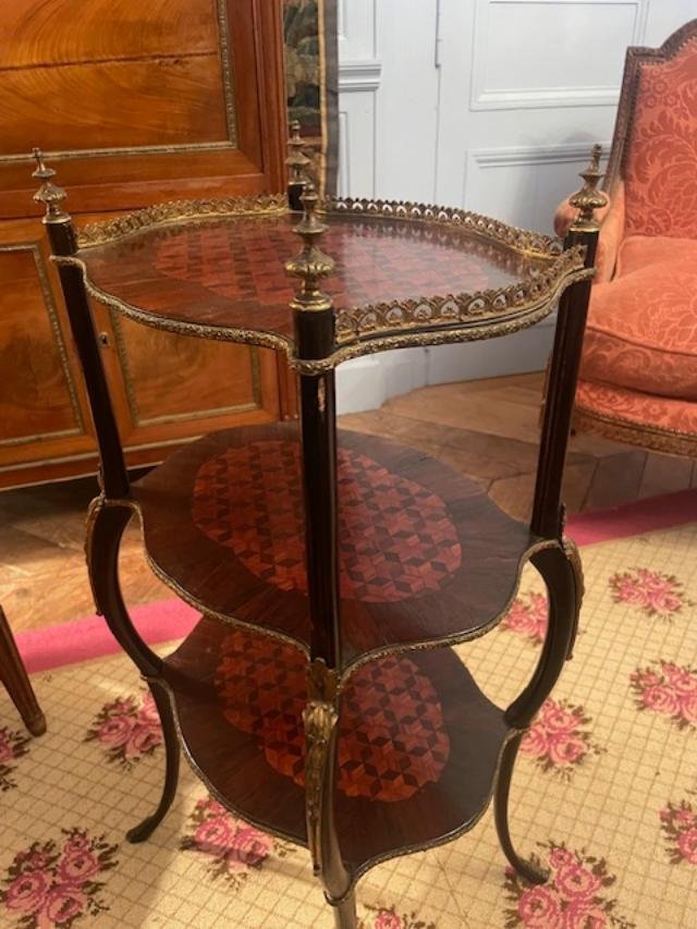 Napoleon III-era Side Table, With Bronze Trim.-photo-3