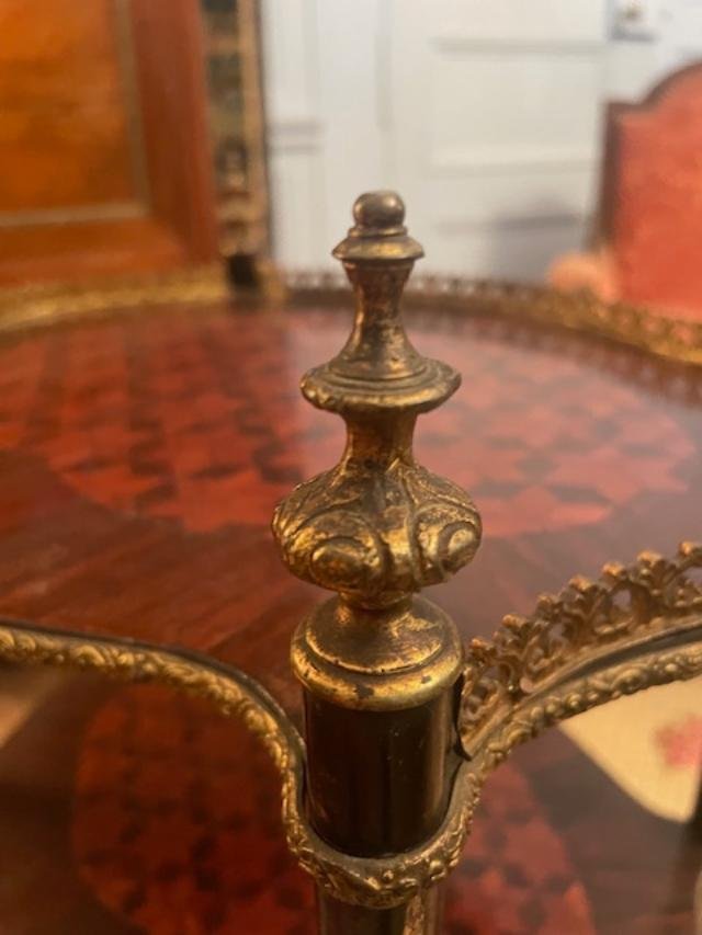 Napoleon III-era Side Table, With Bronze Trim.-photo-4