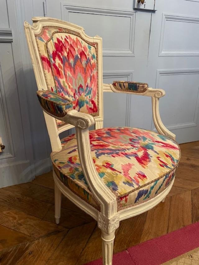 Fauteuil 18 ème en cabriolet modèle chapeau de gendarme-photo-2