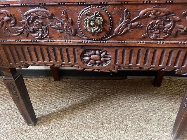 Petite commode 18 ème en bois naturel d'époque Louis XVI-photo-2