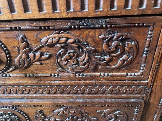 Petite commode 18 ème en bois naturel d'époque Louis XVI-photo-4