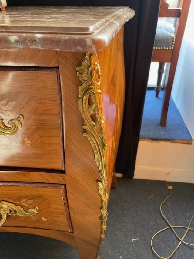 Commode 18 &egrave;me en marqueterie de fleurs d'&eacute;poque Louis XV-photo-4
