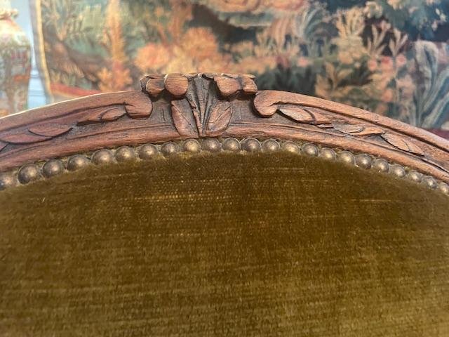 Pair Of 18th-century Armchairs With Flat Backs From The Louis XV Period-photo-4