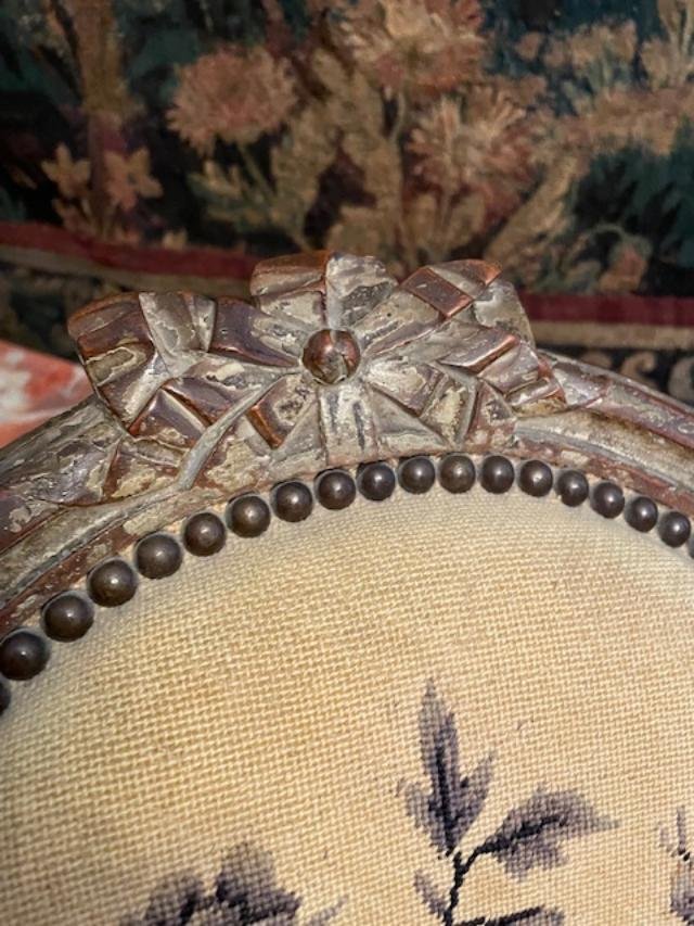 Pair Of 18th-century Armchairs With Medallion-shaped Backs In The Louis XVI Style-photo-3