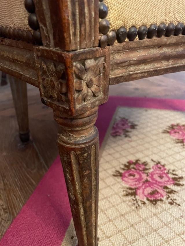 Pair Of 18th-century Armchairs With Medallion-shaped Backs In The Louis XVI Style-photo-6