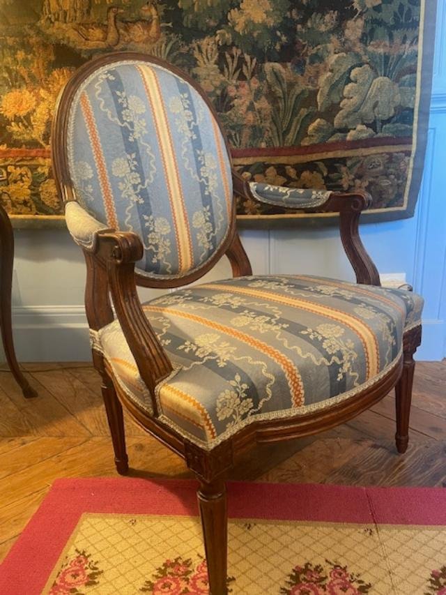 Grand dossier plat d'époque Louis XVI-photo-2