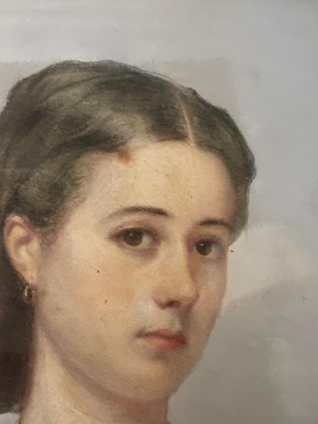 Pastel d'&eacute;poque romantique d'une jeune fille-photo-2
