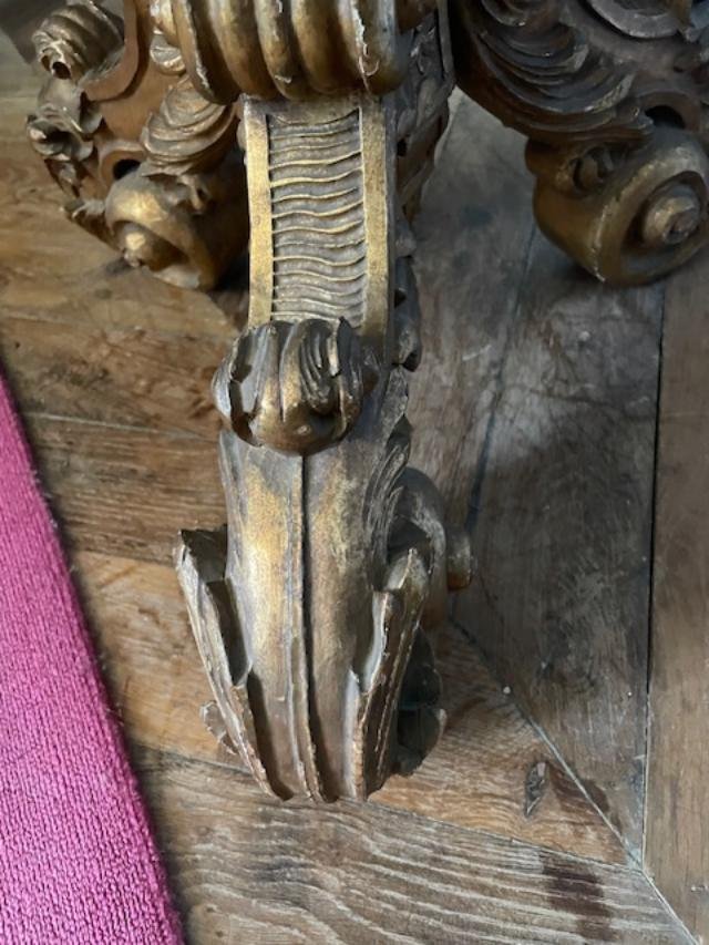 Regency-style Carved And Gilded Wooden Candlestick Holder-photo-1
