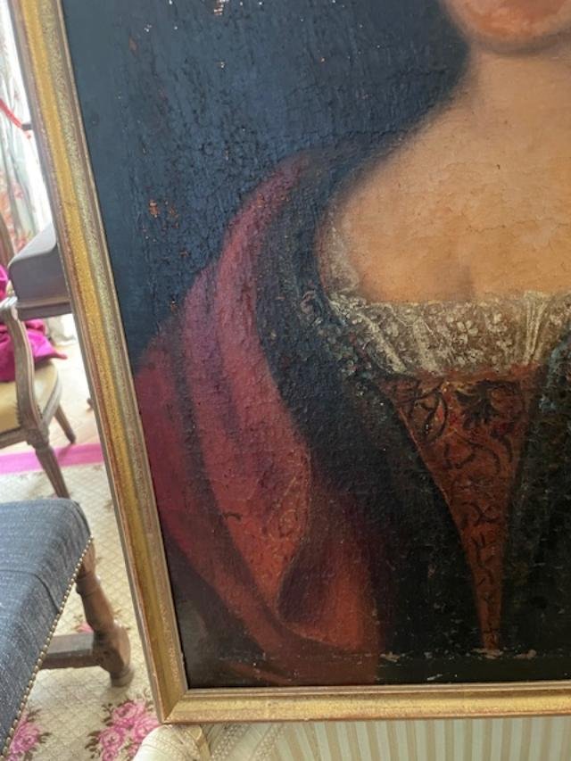 Portrait Of A Woman, Oil On Canvas, Dated 1753-photo-3