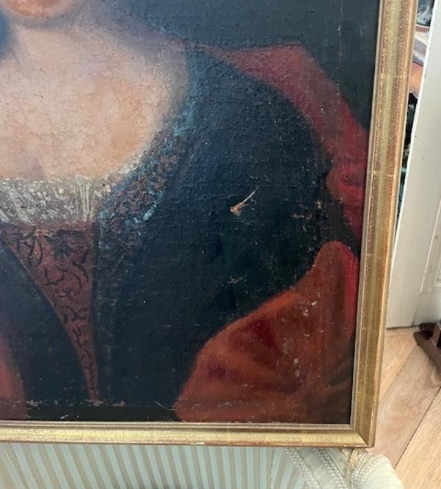 Portrait Of A Woman, Oil On Canvas, Dated 1753-photo-4