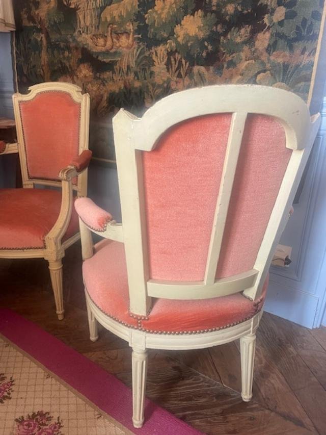 Set Of Four 18th-century Louis XVI-style Armchairs-photo-7