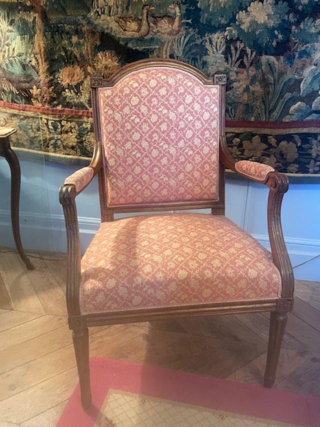 Fauteuil à la Reine d'époque Louis XVI-photo-2