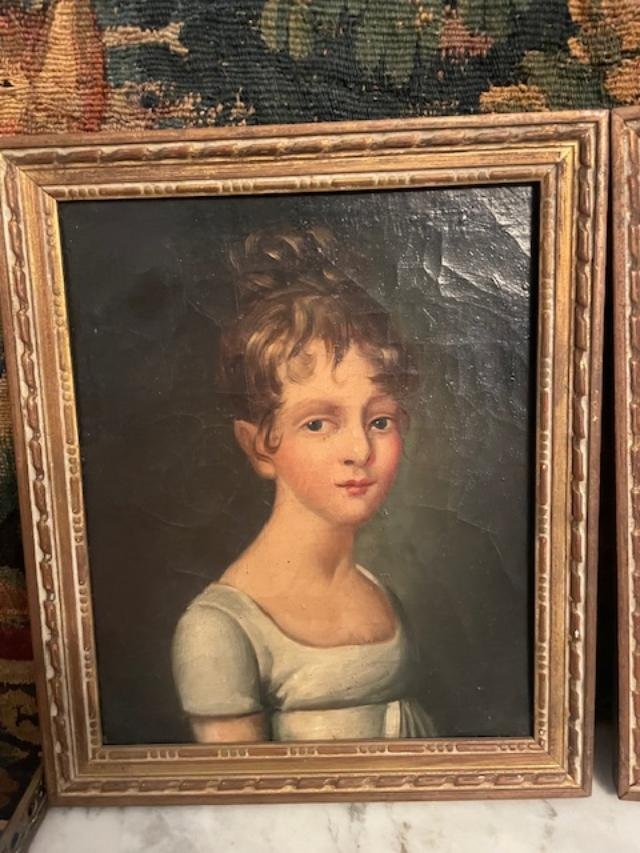 Paire de portraits d&eacute;but 19 &egrave;me-photo-2