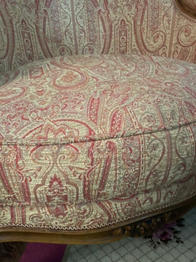 Paire de bergères confortables en bois naturel de style Louis XV-photo-1