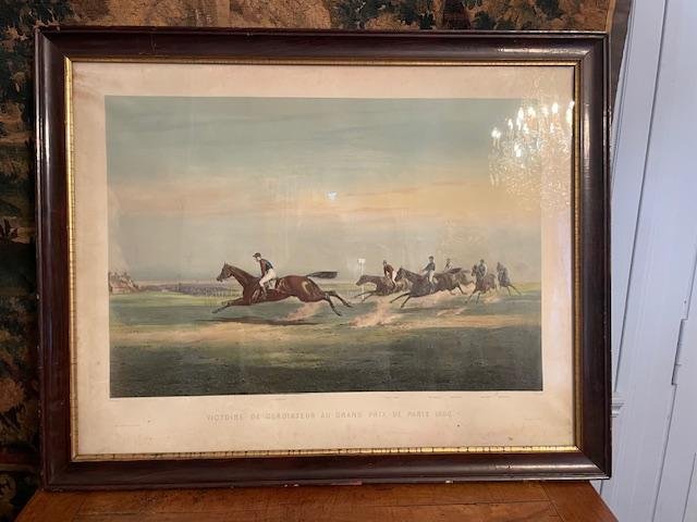 Grand prix de Paris. Importante gravure de 1866