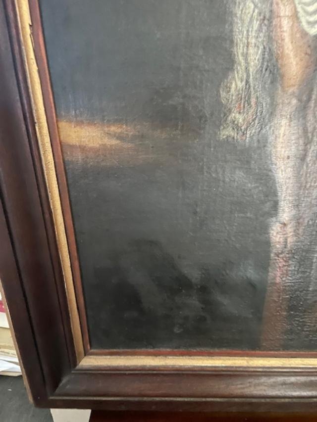 Importante huile sur toile du 18 ème , le Christ en croix-photo-2