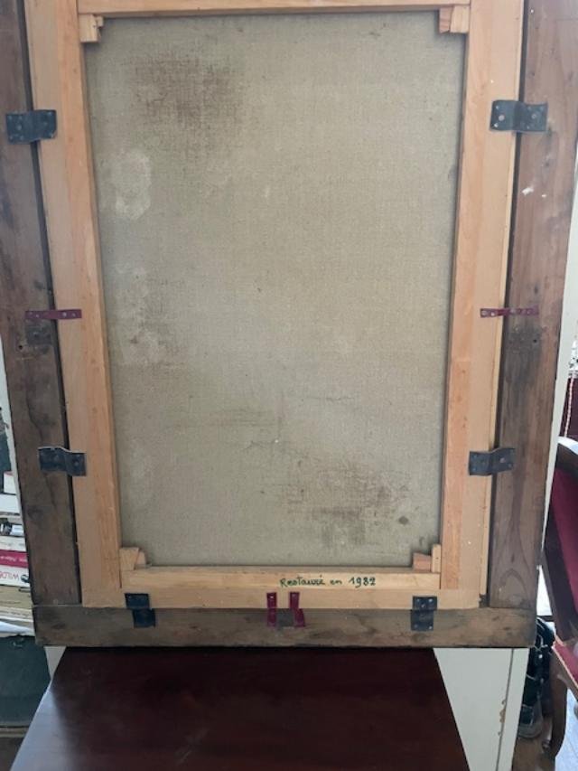 Importante huile sur toile du 18 ème , le Christ en croix-photo-6