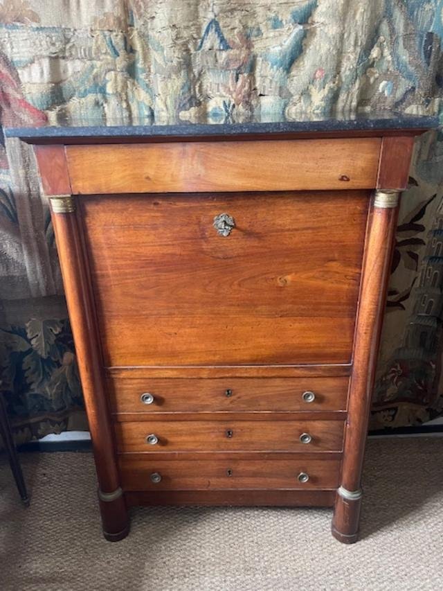 Empire-style Secretary Desk Made Of Light Mahogany-photo-2