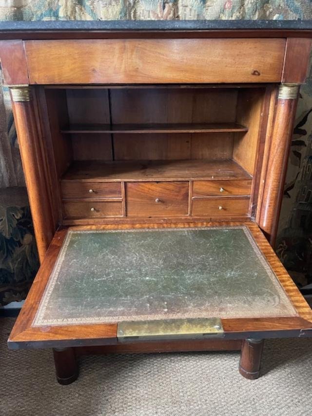 Empire-style Secretary Desk Made Of Light Mahogany-photo-3