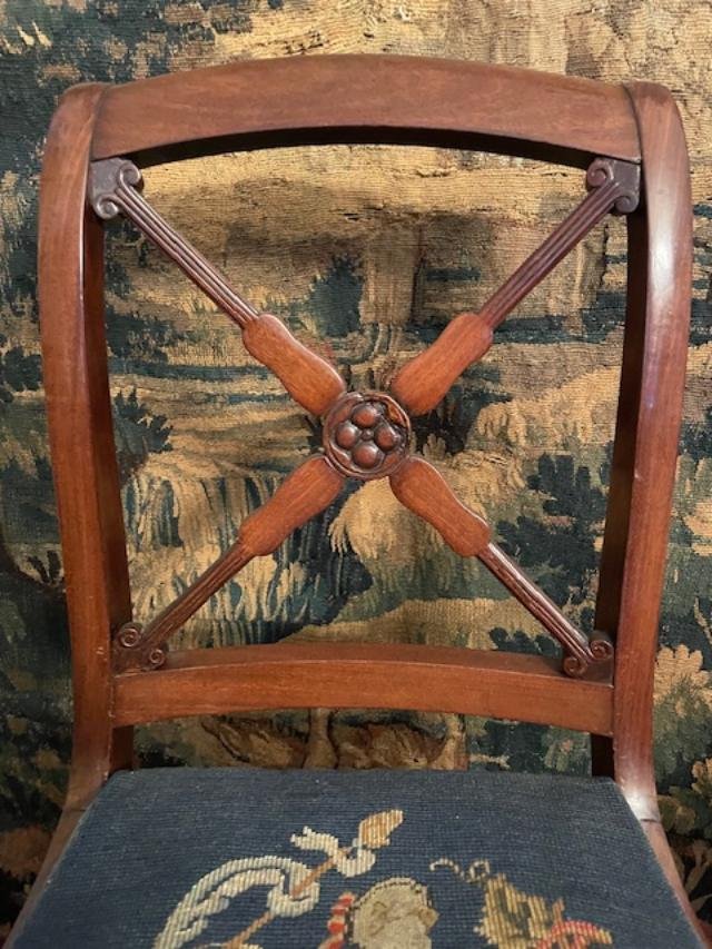 Paire de chaises en acajou d'époque Restauration-photo-4