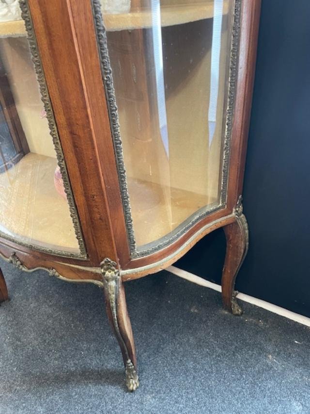 Napoleon III-era Veneered Wooden Display Cabinet-photo-4