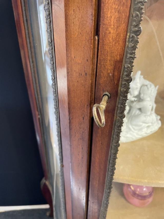 Napoleon III-era Veneered Wooden Display Cabinet-photo-2