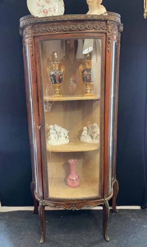 Napoleon III-era Veneered Wooden Display Cabinet