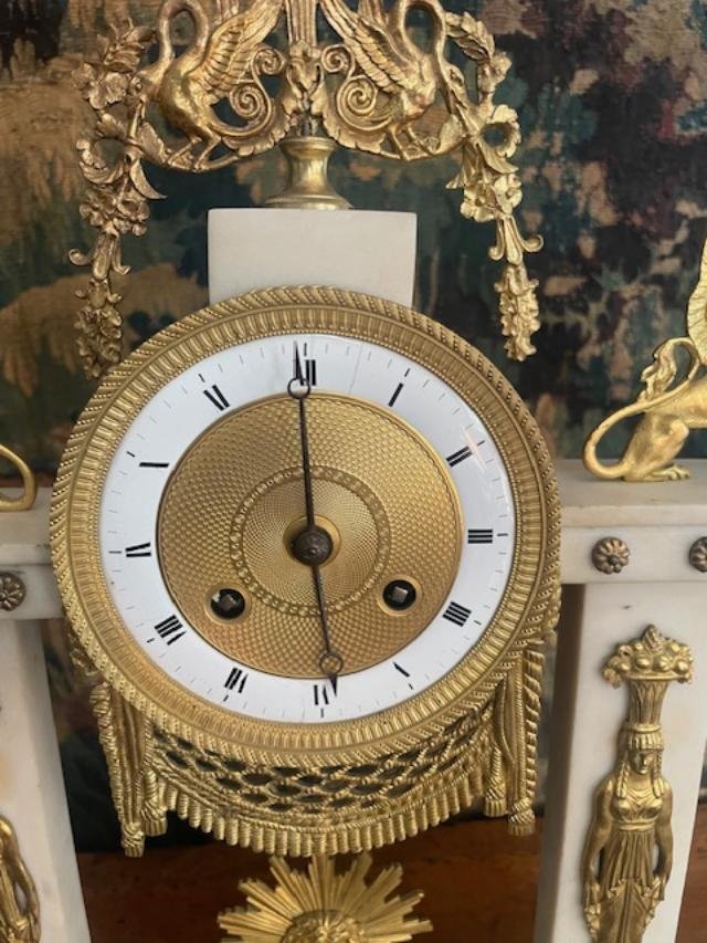 Importante pendule portique fin 18 ème d'époque Directoire-photo-3
