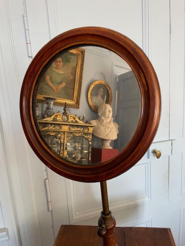19th-century Antique Wooden Vanity Made From Fruitwood-photo-2