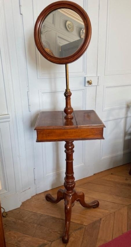 19th-century Antique Wooden Vanity Made From Fruitwood