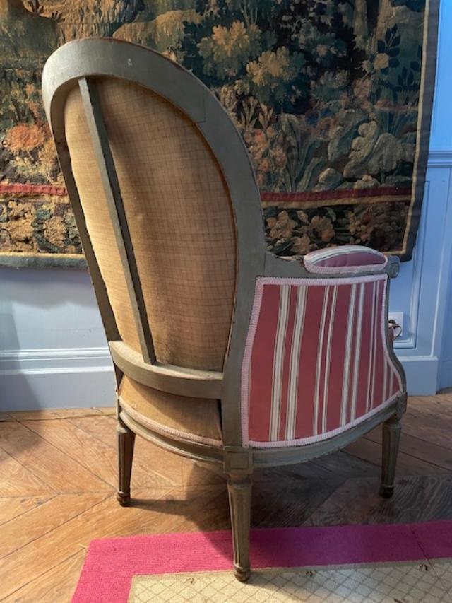 Louis XVI-style Medallion Armchair With Cushion-photo-1