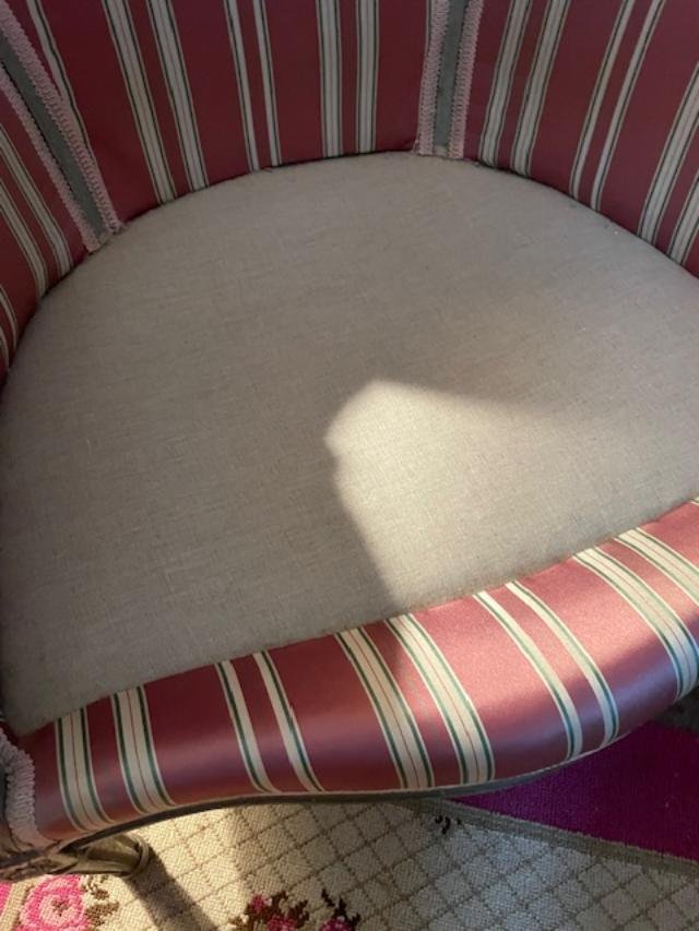 Louis XVI-style Medallion Armchair With Cushion-photo-4