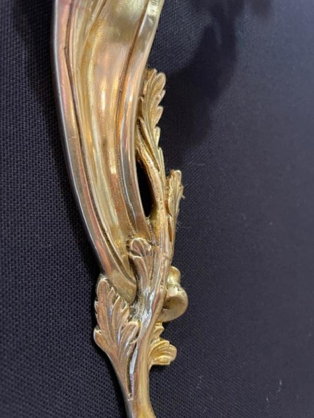 Paire d'appliques en bronze doré de style Louis XV-photo-4