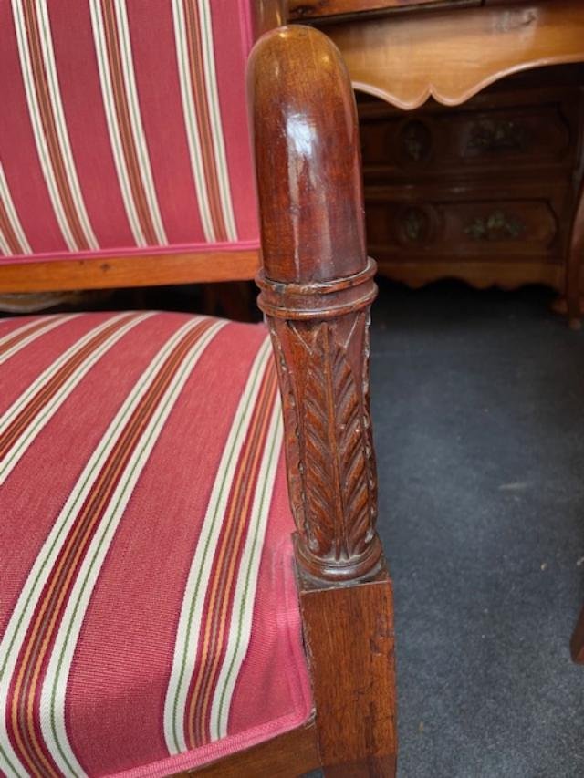 Paire de fauteuils d'époque Empire en acajou blond-photo-4
