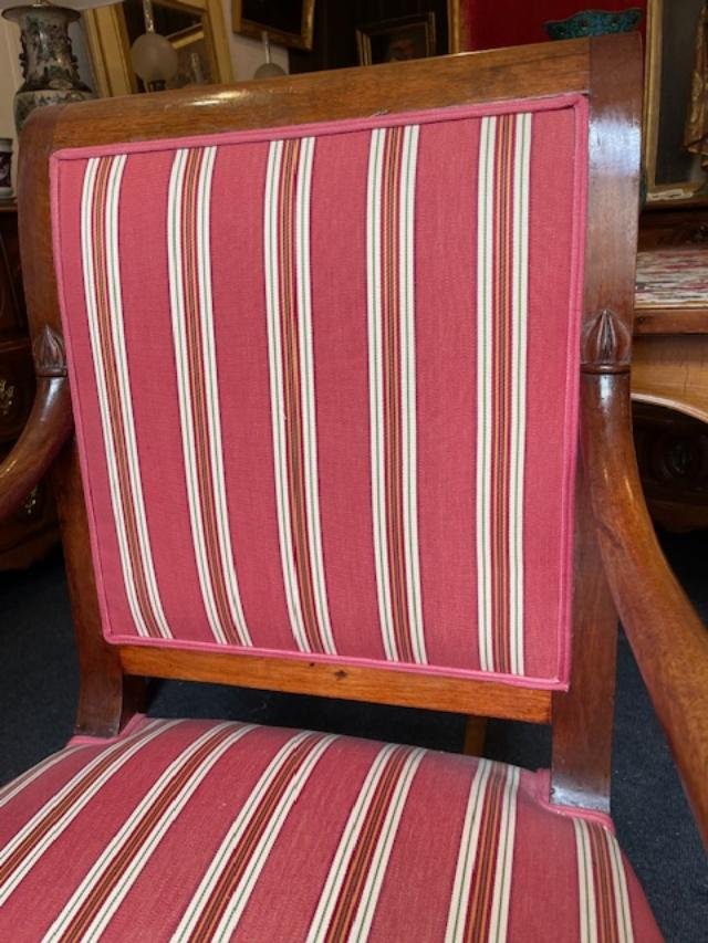 Paire de fauteuils d'époque Empire en acajou blond-photo-3