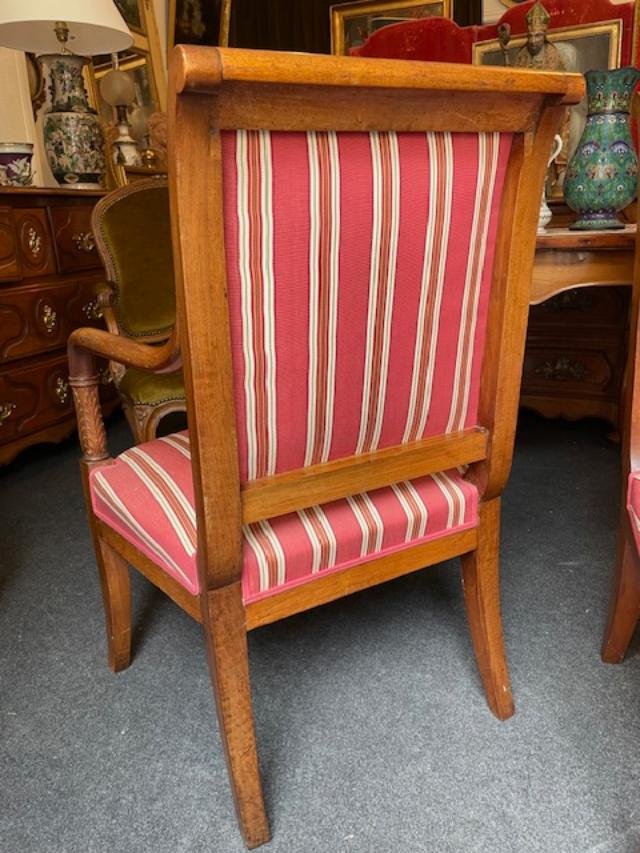 Paire de fauteuils d'époque Empire en acajou blond-photo-5