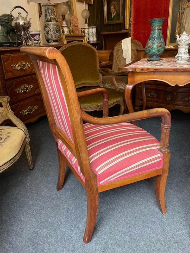 Paire de fauteuils d'époque Empire en acajou blond-photo-6