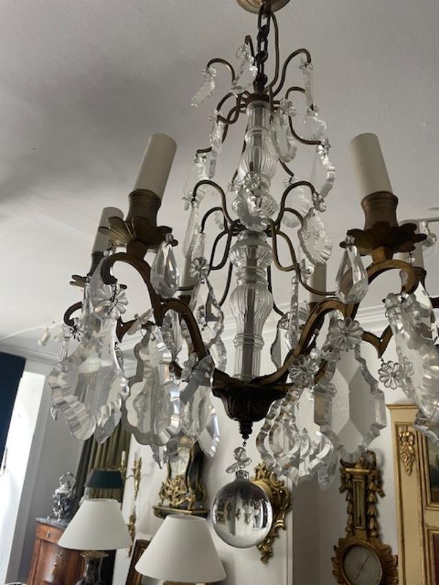 Lustre à pampilles à 6 bras de lumière-photo-1
