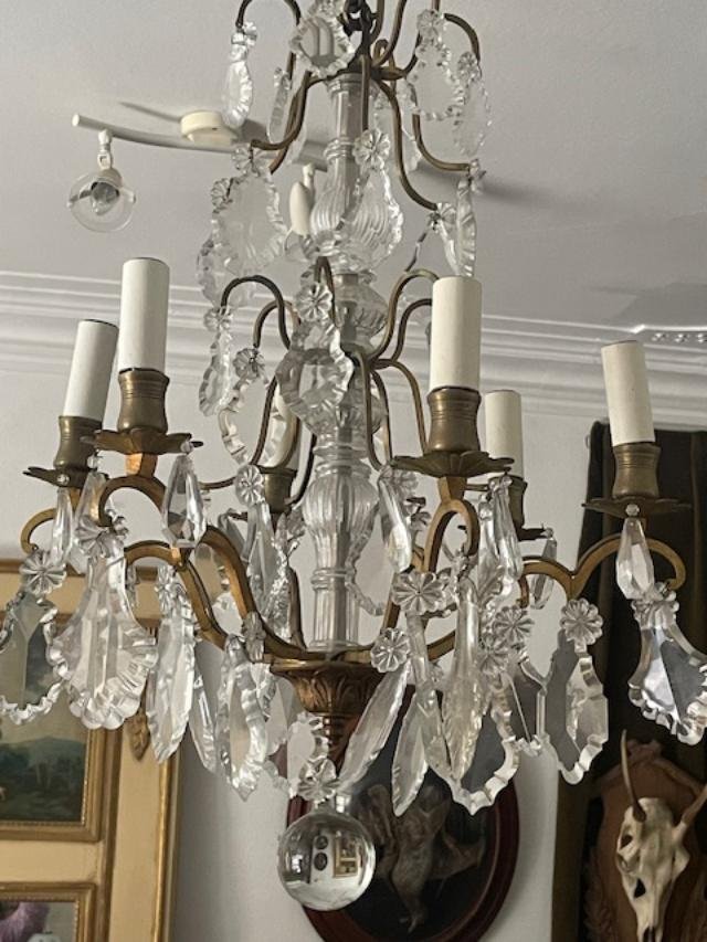 Lustre à pampilles à 6 bras de lumière