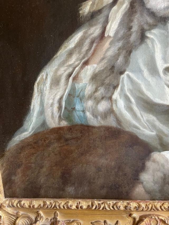 French School, Circa 1760; Portrait Of A Woman With A Sleeve; Circle Of Louis Tocqué-photo-1