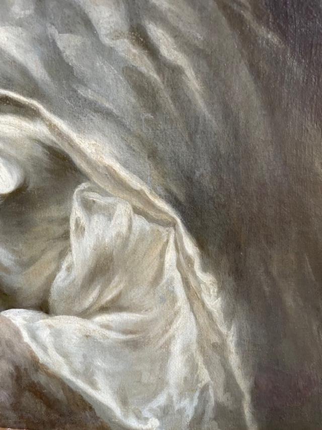 French School, Circa 1760; Portrait Of A Woman With A Sleeve; Circle Of Louis Tocqué-photo-5