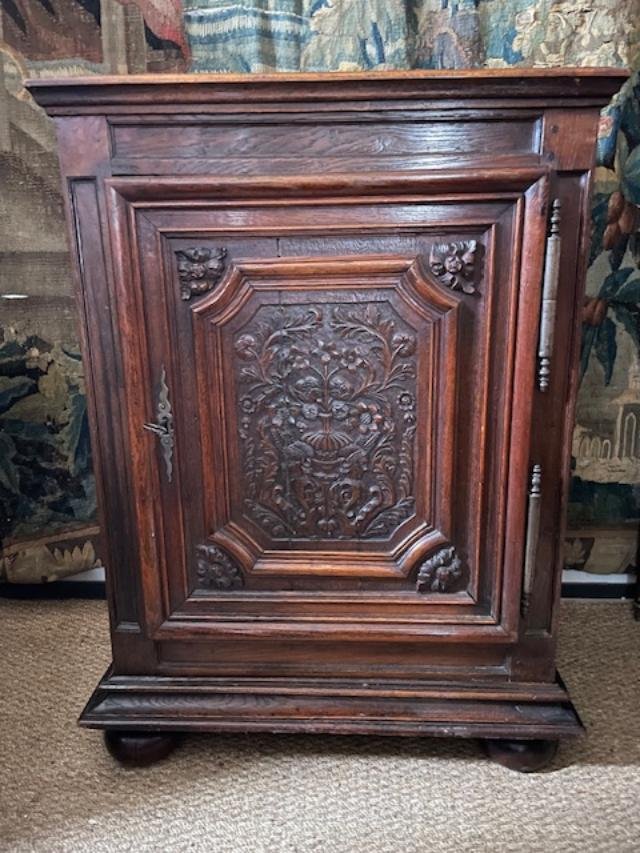 18th-century Sideboard Made Of Natural Wood.
