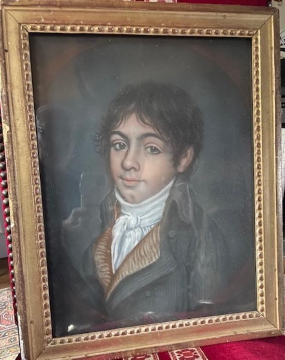 A Charming Pair Of Pastel Portraits From The Directoire Period-photo-3