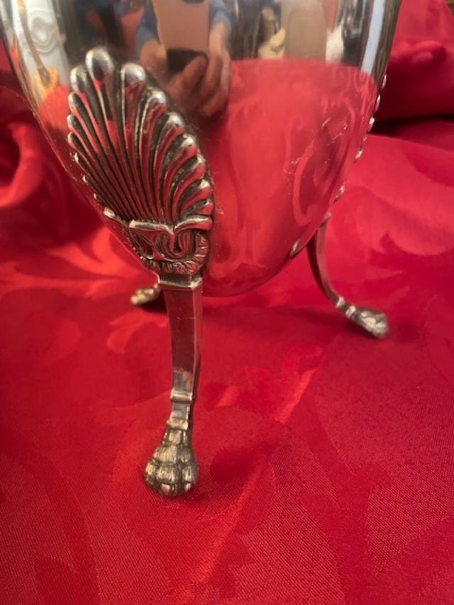 Silver-colored Metal Tripod Pitcher In The Empire Style-photo-3