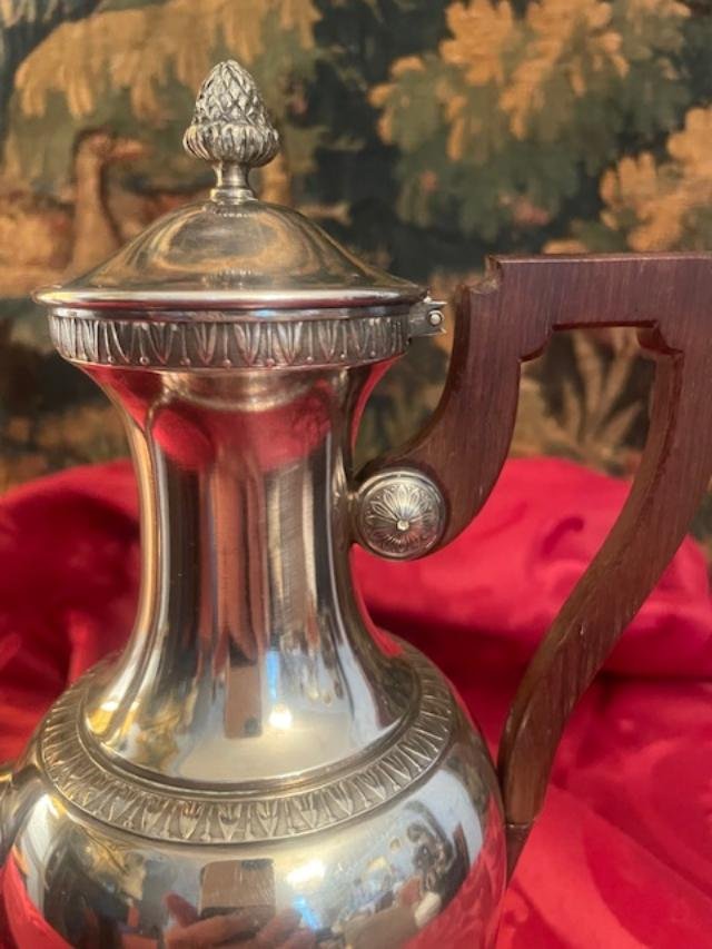 Silver-colored Metal Tripod Pitcher In The Empire Style-photo-4