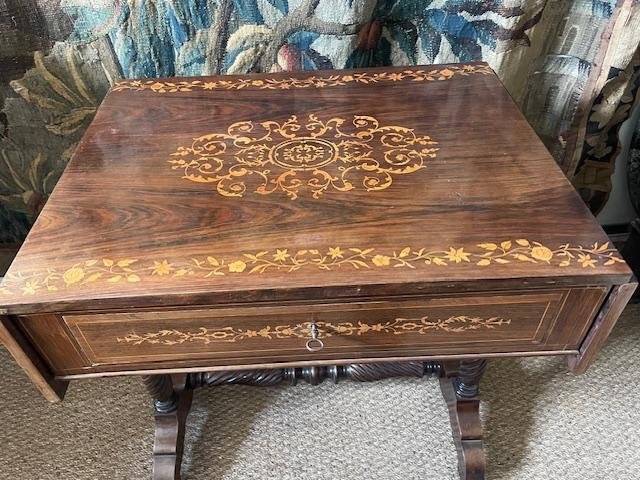 Charles X-era Table/desk Made Of Rosewood And Lemonwood-photo-2