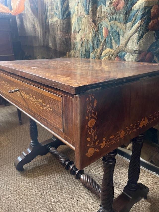 Charles X-era Table/desk Made Of Rosewood And Lemonwood-photo-3