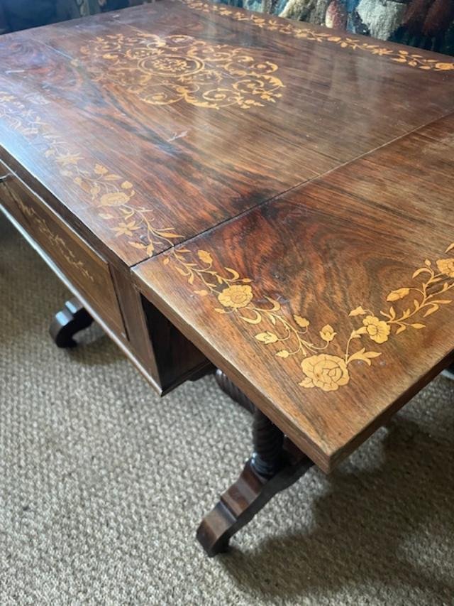 Charles X-era Table/desk Made Of Rosewood And Lemonwood-photo-4
