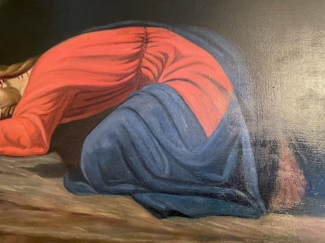 Ecole française du 19 ème , " la prosternation du Christ"-photo-4