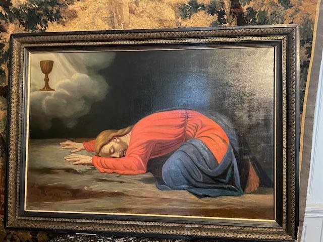 Ecole française du 19 ème , " la prosternation du Christ"
